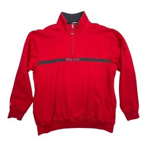 Antigua Boston Red Sox Mens XL Red Quarter Zip Pullover Sweatshirt MLB Baseball